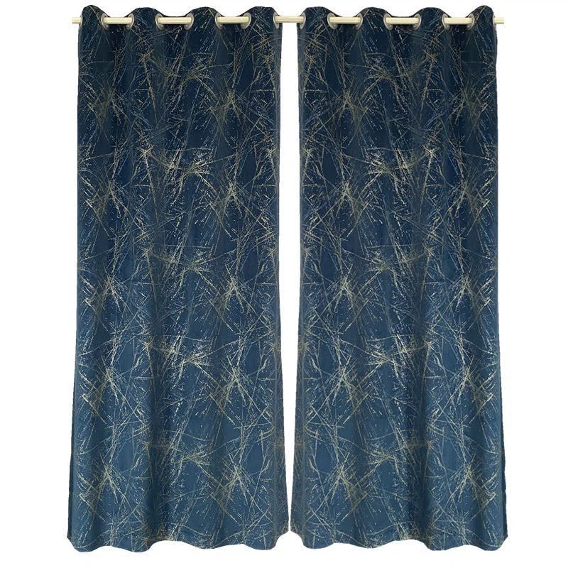 Velvet print curtains A