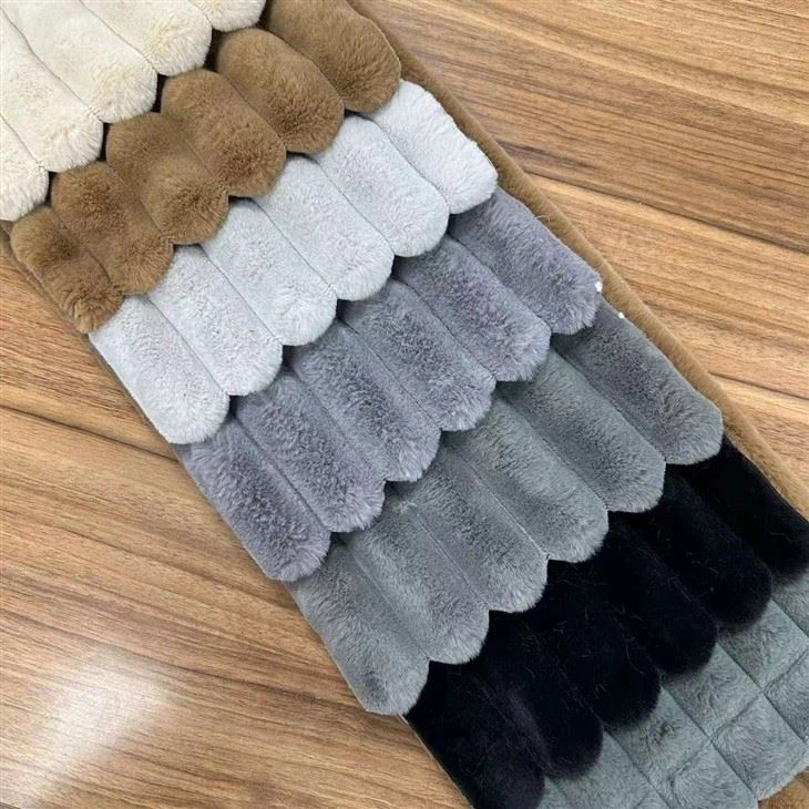 Grey Streak Faux Fur Plush Fabric