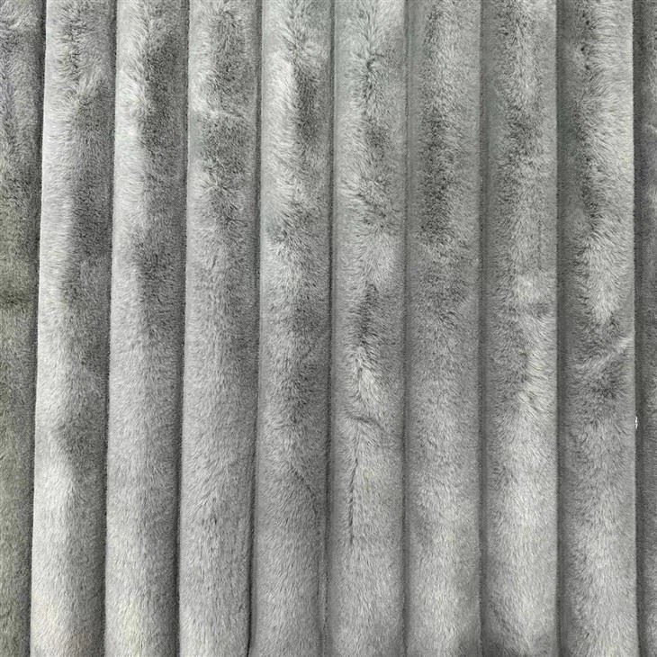 Grey Streak Faux Fur Plush Fabric